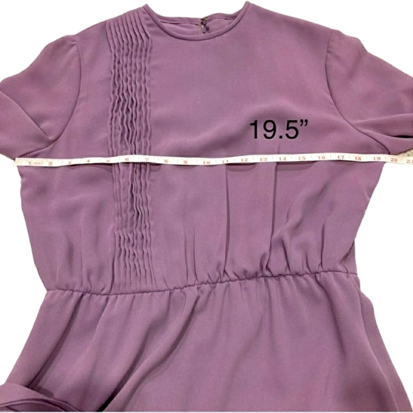 Vintge 70s Boho Long Sleeve Crepe Midi Belted  Dress Canadian Unionmade Purple - Picture 10 of 16